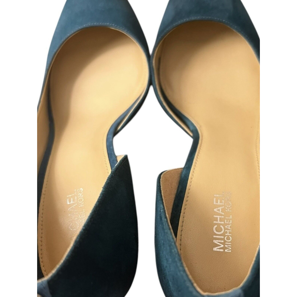 MICHAEL Michael Kors DOROTHY FLEX D'ORSAY Pumps LUXE TEAL Suede 9M 9 - Picture 4 of 8